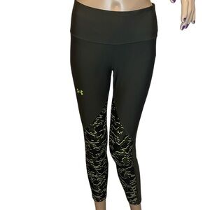 Under Armour UA Army Olive Green Athletic Compression Workout Legging Medium EUC